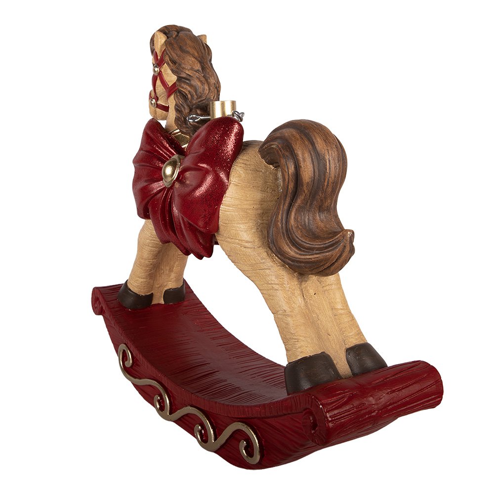 Nagyméretű karácsonyi hintaló figura 60 cm – barna