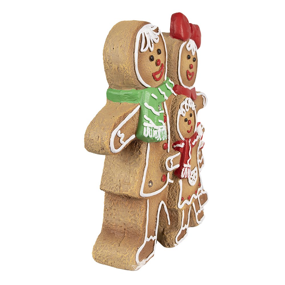 Karácsonyi mézeskalács figura LED világítással 35 cm – fehér, barna