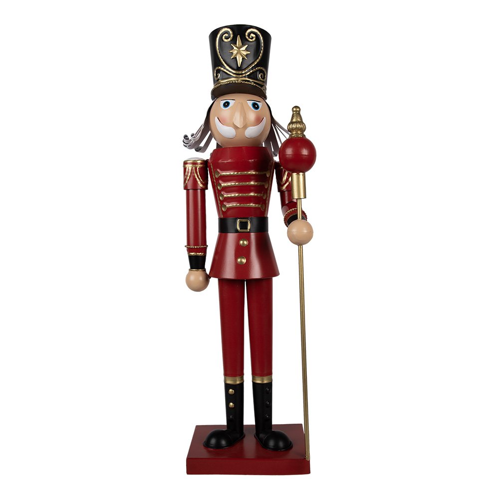 Nagyméretű karácsonyi diótörő figura 60 cm – piros