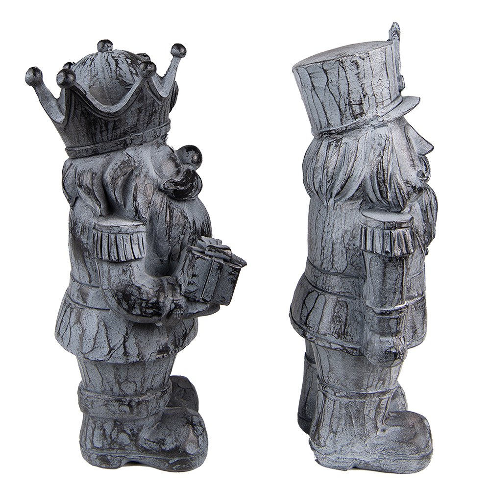 Karácsonyi diótörő figura 21 cm – szürke