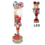 Karácsonyi figura LED világítással 38 cm – piros, kék