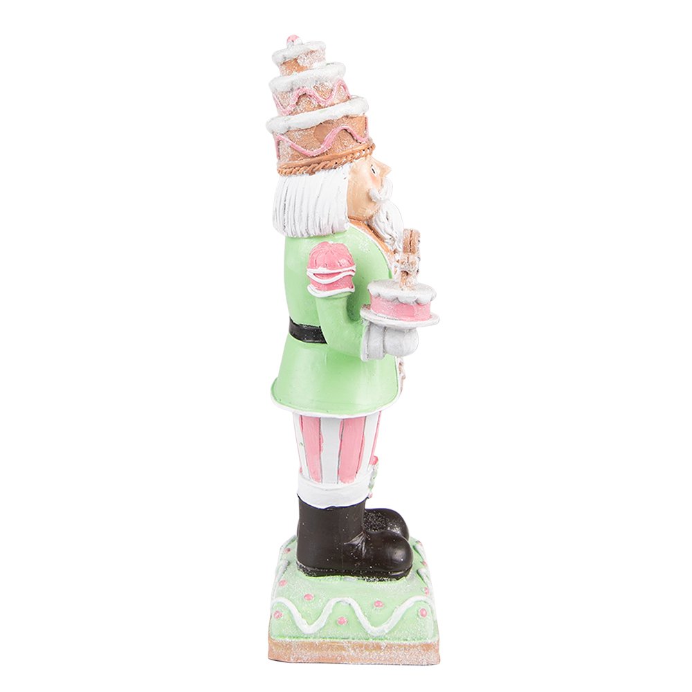 Karácsonyi diótörő figura 24 cm – zöld, rózsaszín