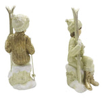 Karácsonyi figura 18 cm – bézs, arany