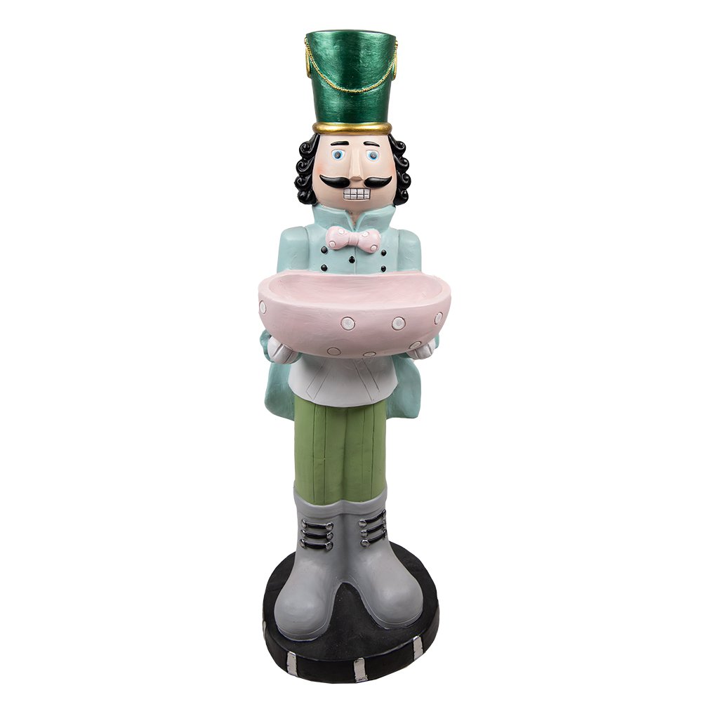 Nagyméretű karácsonyi diótörő figura 79 cm – zöld, kék