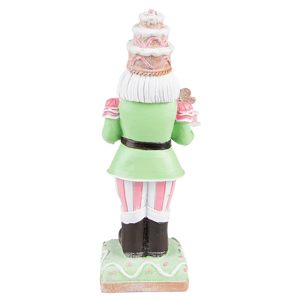 Karácsonyi diótörő figura 24 cm – zöld, rózsaszín