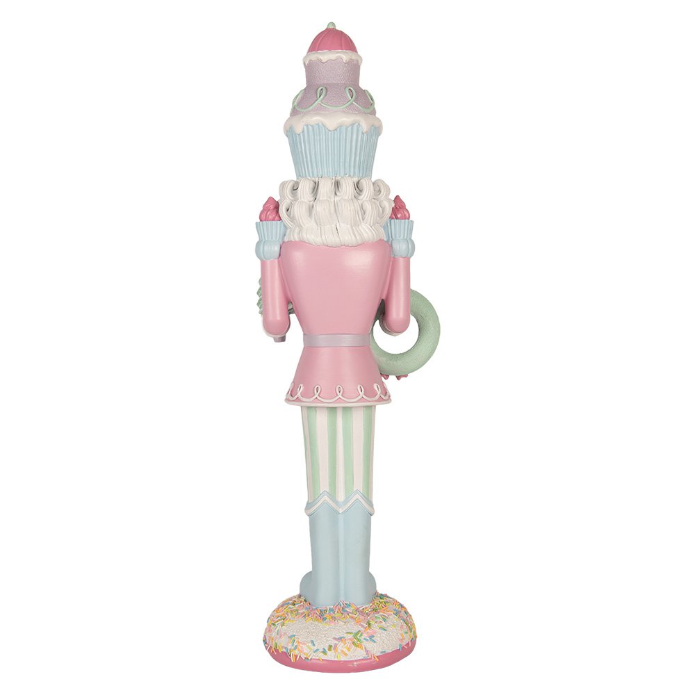 Nagyméretű karácsonyi diótörő figura LED világítással 61 cm – rózsaszín