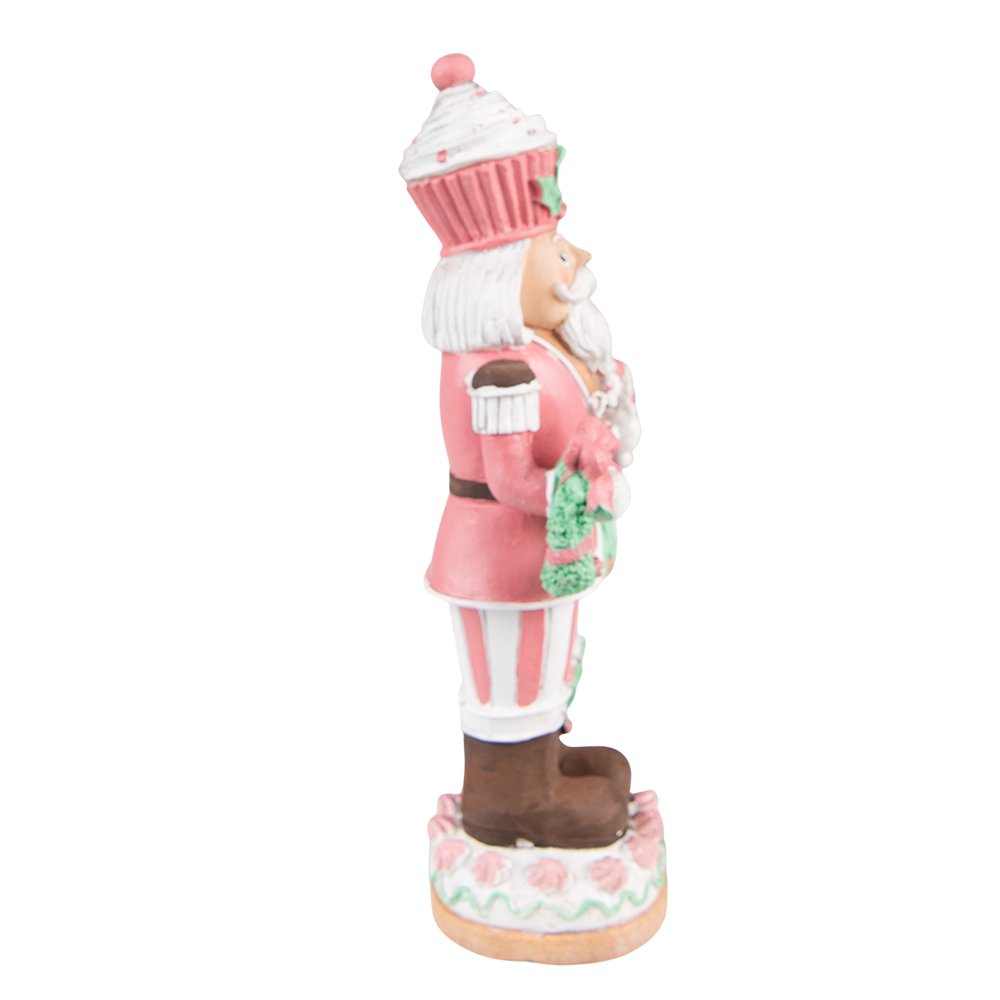 Karácsonyi diótörő figura 24 cm – zöld, rózsaszín