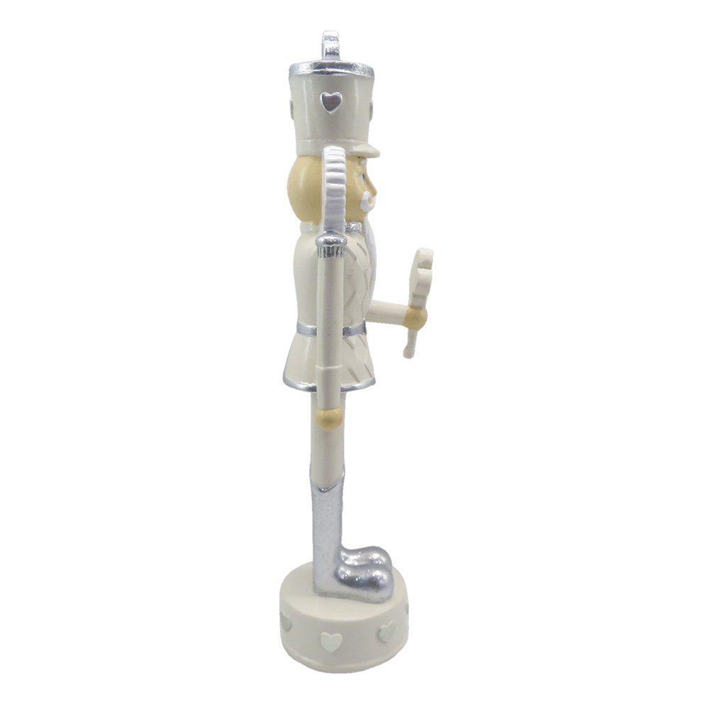 Karácsonyi diótörő figura 35 cm – bézs, ezüst