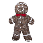 Nagyméretű karácsonyi mézeskalács figura LED világítással 61 cm – barna