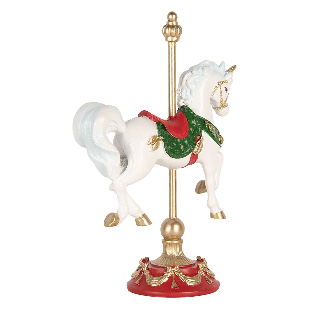 Karácsonyi hintaló figura 22 cm – fehér