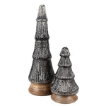 Karácsonyfa 44 cm – fekete, ezüst