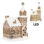 Karácsonyi mézeskalács házikó LED világítással 23 cm – barna