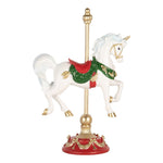 Karácsonyi hintaló figura 22 cm – fehér