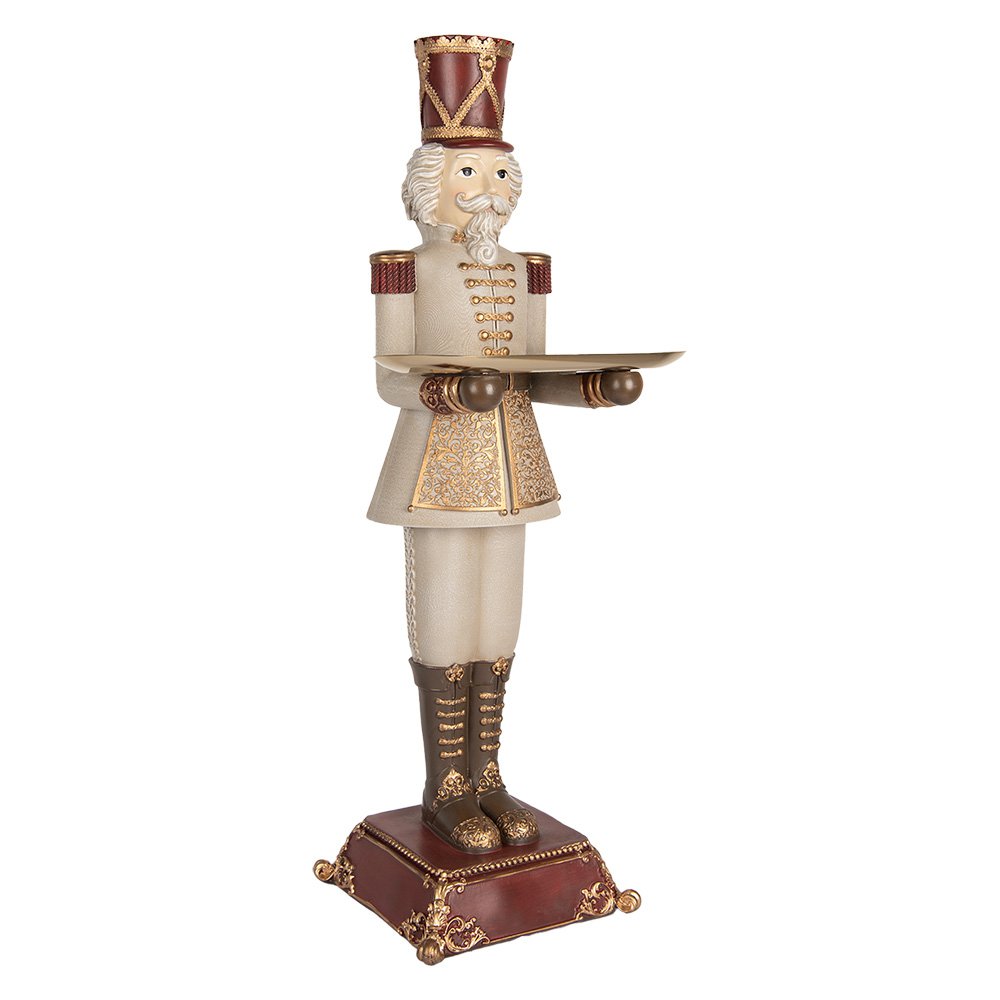 Nagyméretű karácsonyi diótörő figura 61 cm – szürke