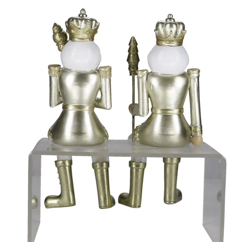 Karácsonyi diótörő figura 12 cm – fehér, arany