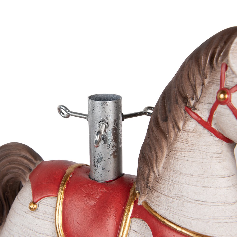 Nagyméretű karácsonyi hintaló figura 61 cm – fehér