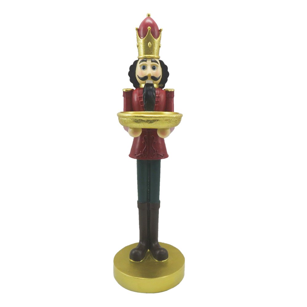 Karácsonyi diótörő figura 40 cm – piros, fekete