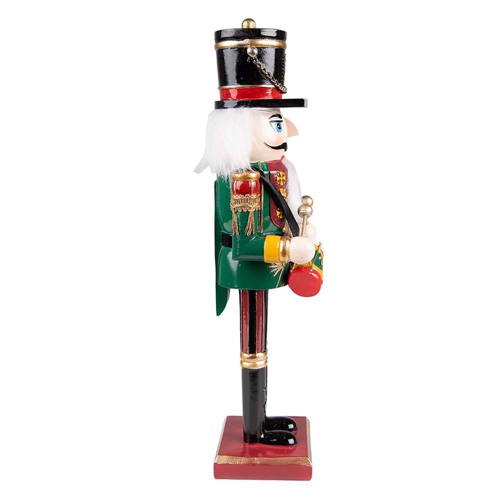 Karácsonyi diótörő figura 30 cm – piros, zöld