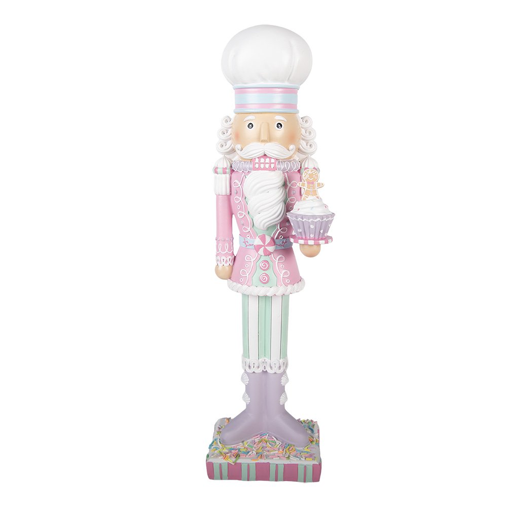 Karácsonyi diótörő figura 47 cm – rózsaszín