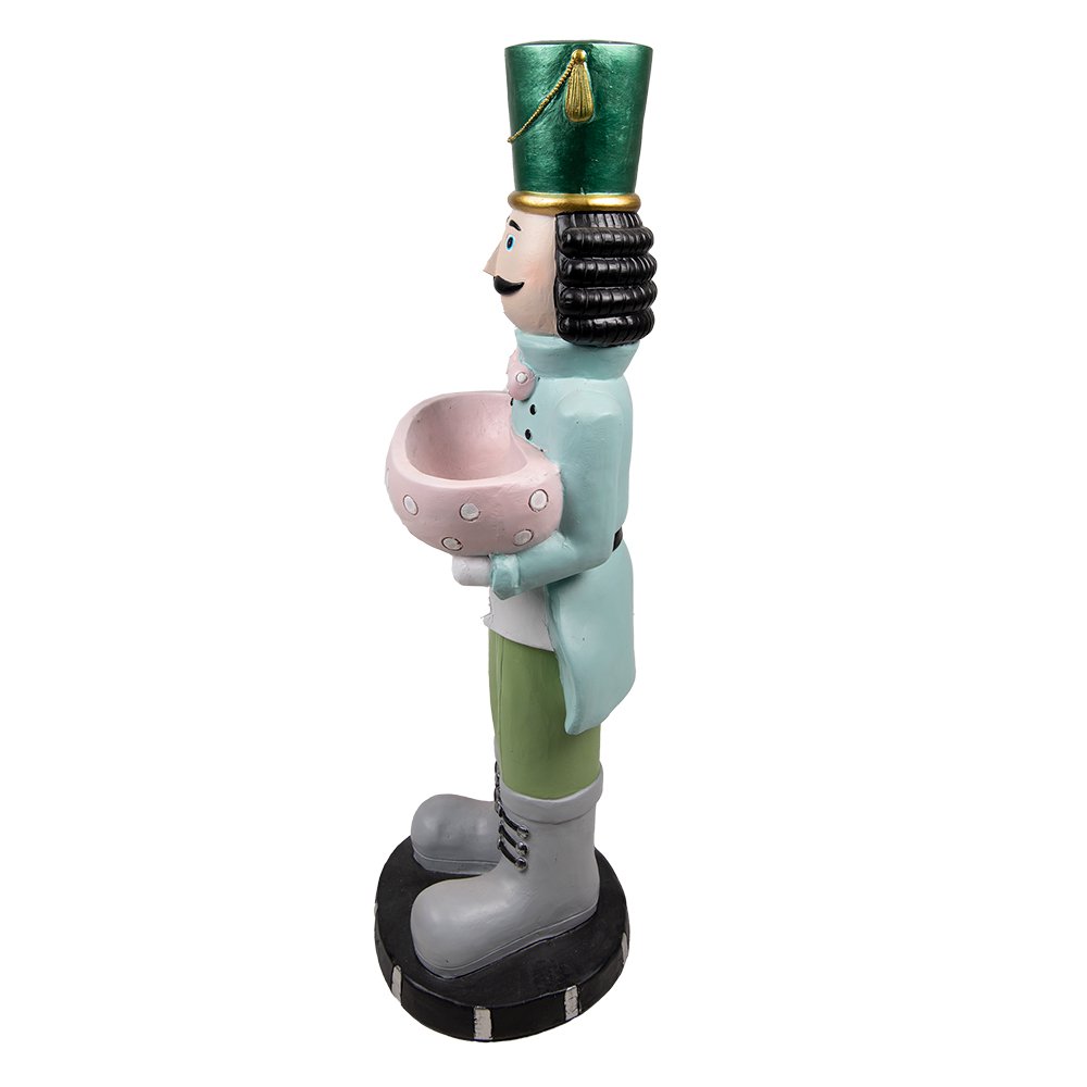Nagyméretű karácsonyi diótörő figura 79 cm – zöld, kék