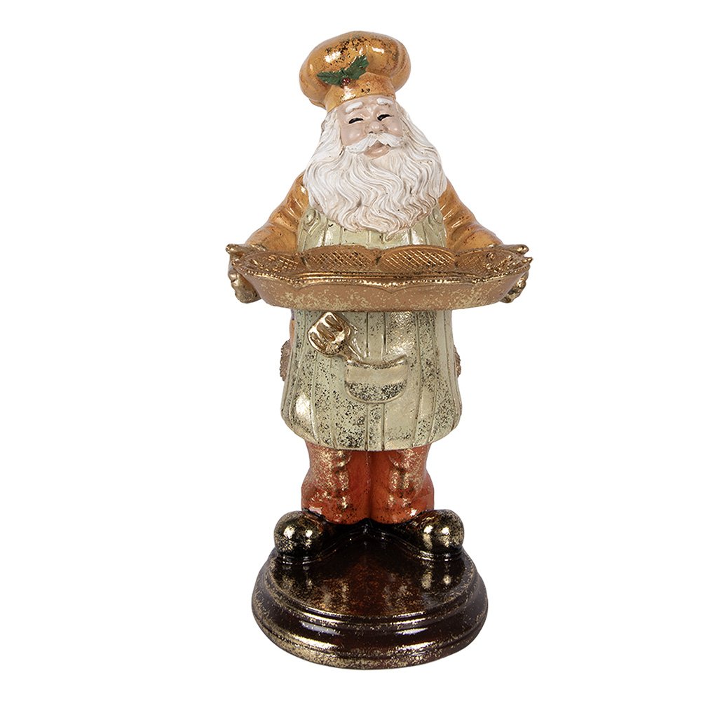 Karácsonyi télapó figura 31 cm – bézs