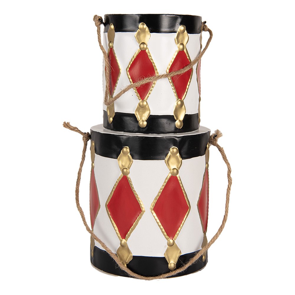 Karácsonyi dekoráció 29 cm – piros, fehér