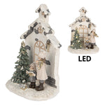 Karácsonyfa LED világítással 21 cm – bézs