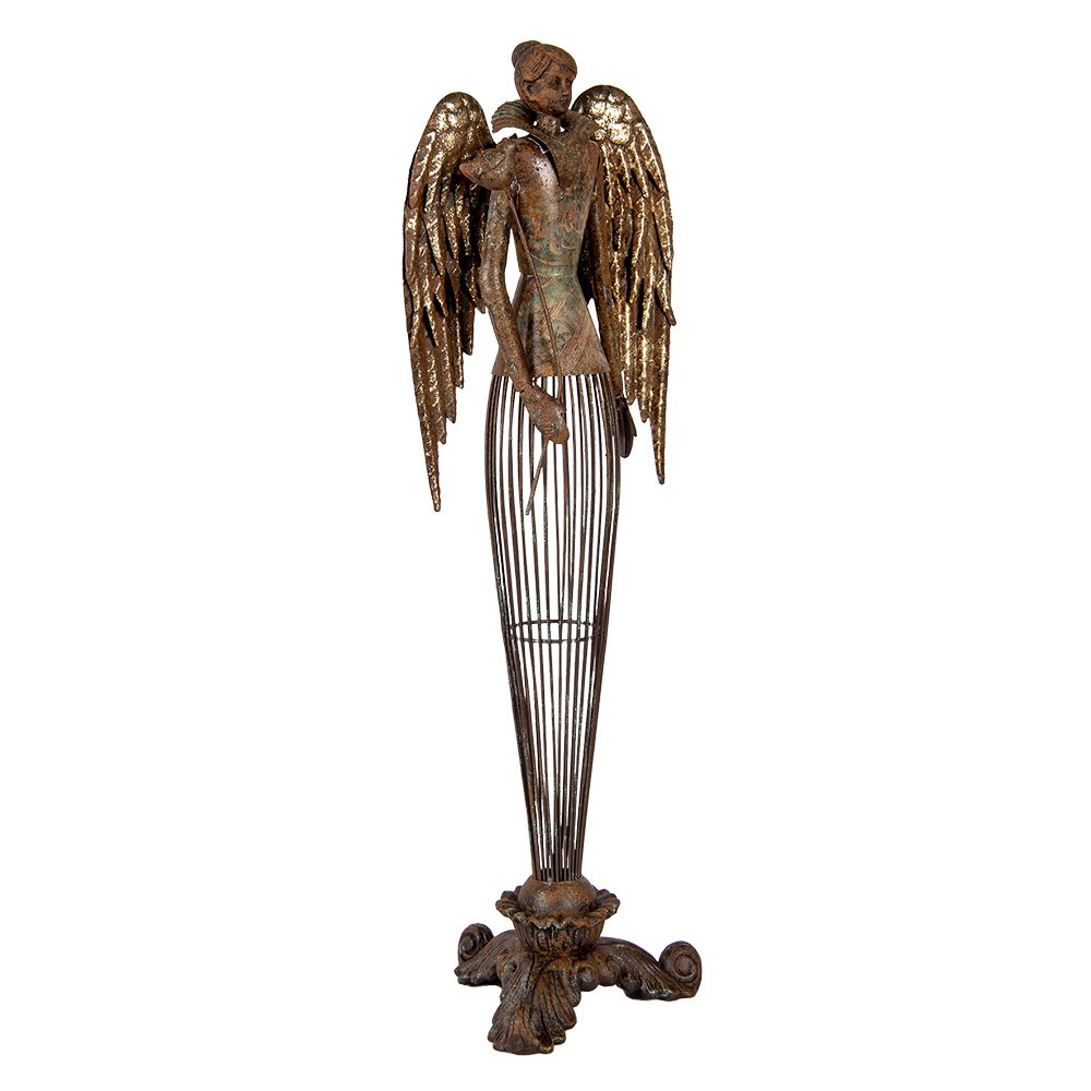 Nagyméretű karácsonyi angyal figura 54 cm – barna