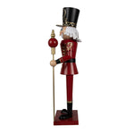 Nagyméretű karácsonyi diótörő figura 60 cm – piros