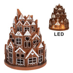 Karácsonyi mézeskalács házikó LED világítással 26 cm – barna
