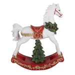 Karácsonyi hintaló figura 39 cm – fehér