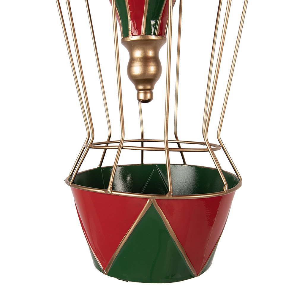 Nagyméretű karácsonyi hőlégballon dekoráció 66 cm – piros