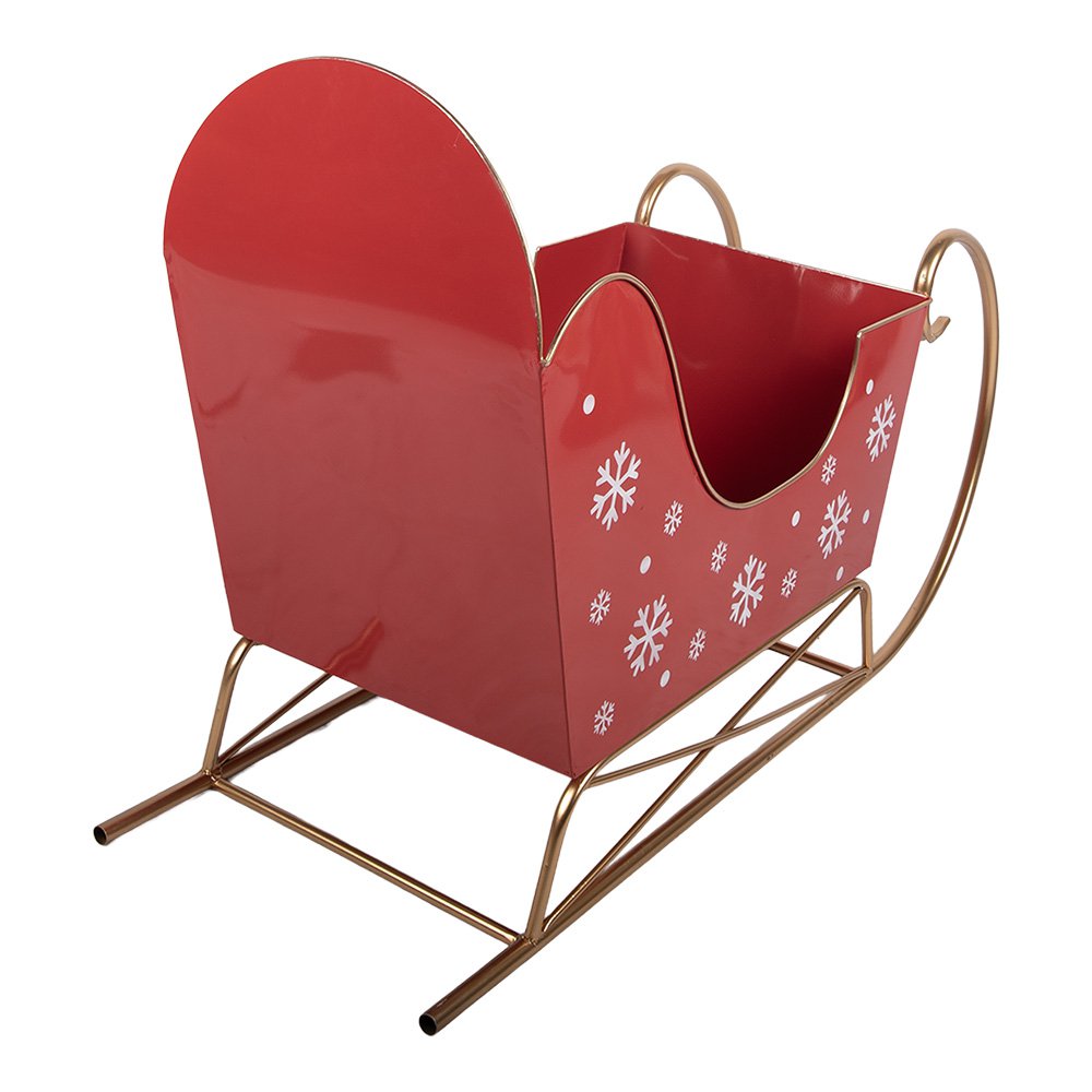 Nagyméretű karácsonyi szán dekoráció 75 cm – piros