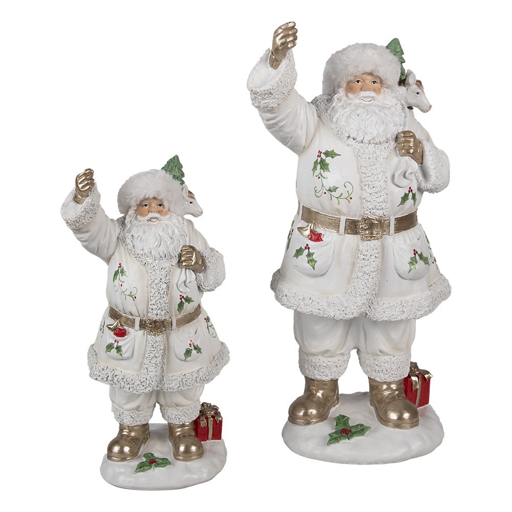 Karácsonyi télapó figura 43 cm – fehér