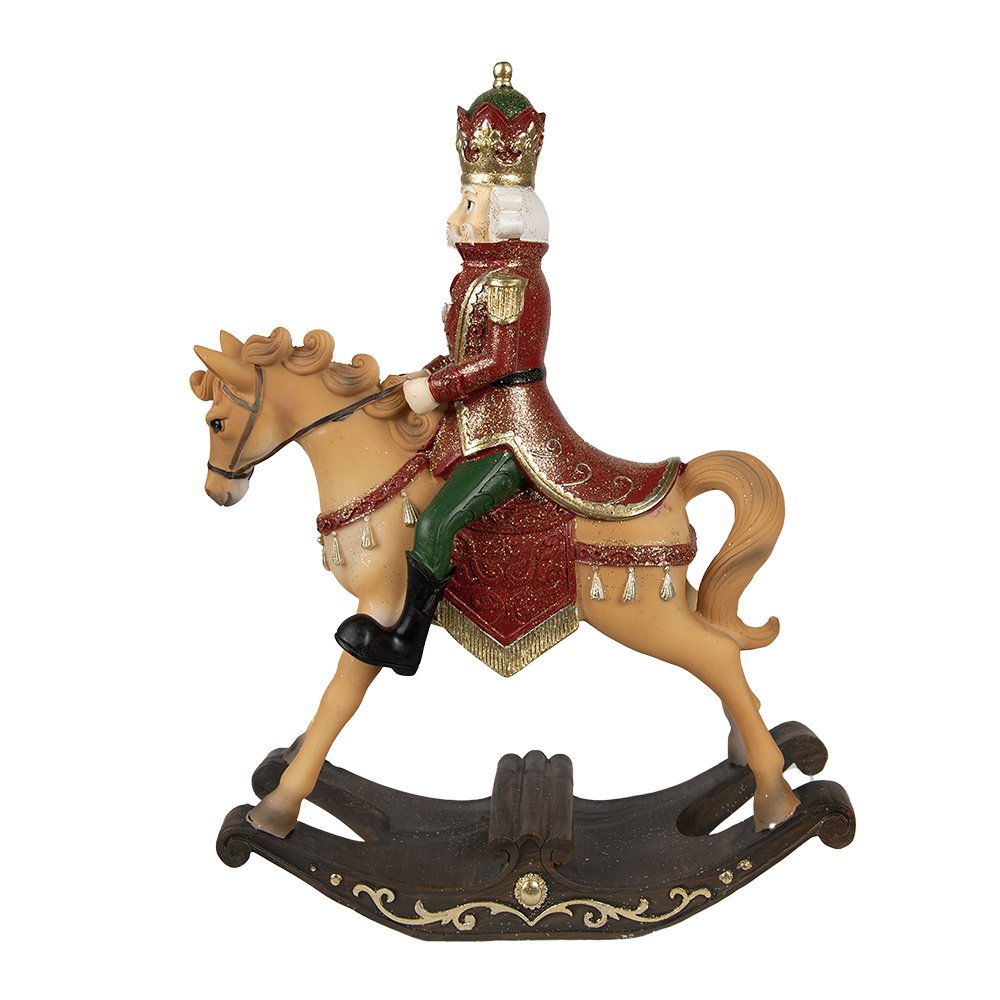 Karácsonyi diótörő figura 29 cm – piros, barna