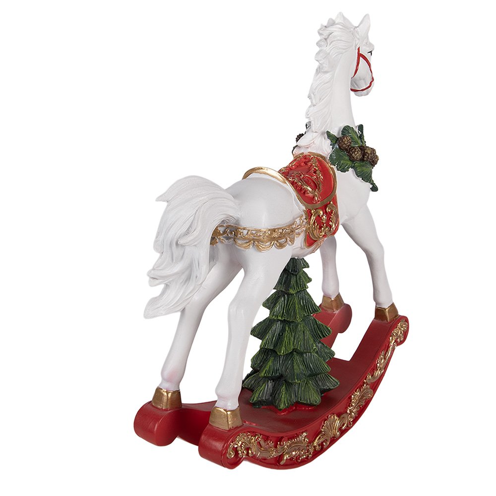 Karácsonyi hintaló figura 39 cm – fehér