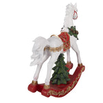 Karácsonyi hintaló figura 39 cm – fehér