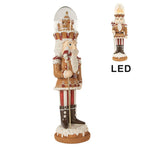 Karácsonyi diótörő figura LED világítással és zenével 48 cm – barna