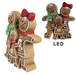 Karácsonyi mézeskalács figura LED világítással 35 cm – fehér, barna