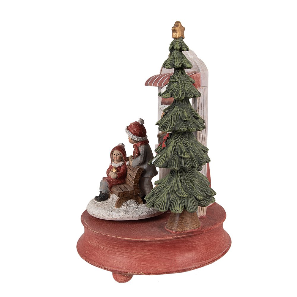 Karácsonyi télapó figura zenével 24 cm – piros, zöld
