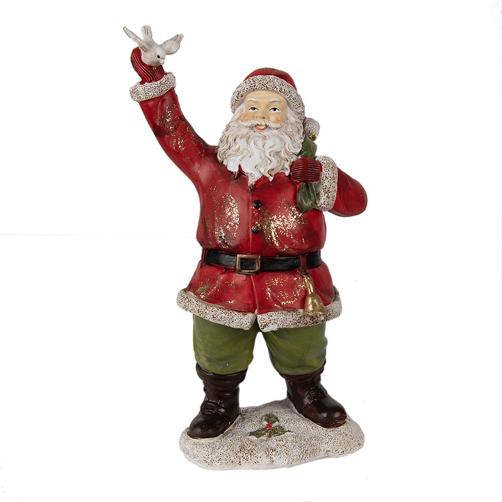 Karácsonyi télapó figura 23 cm – piros, zöld