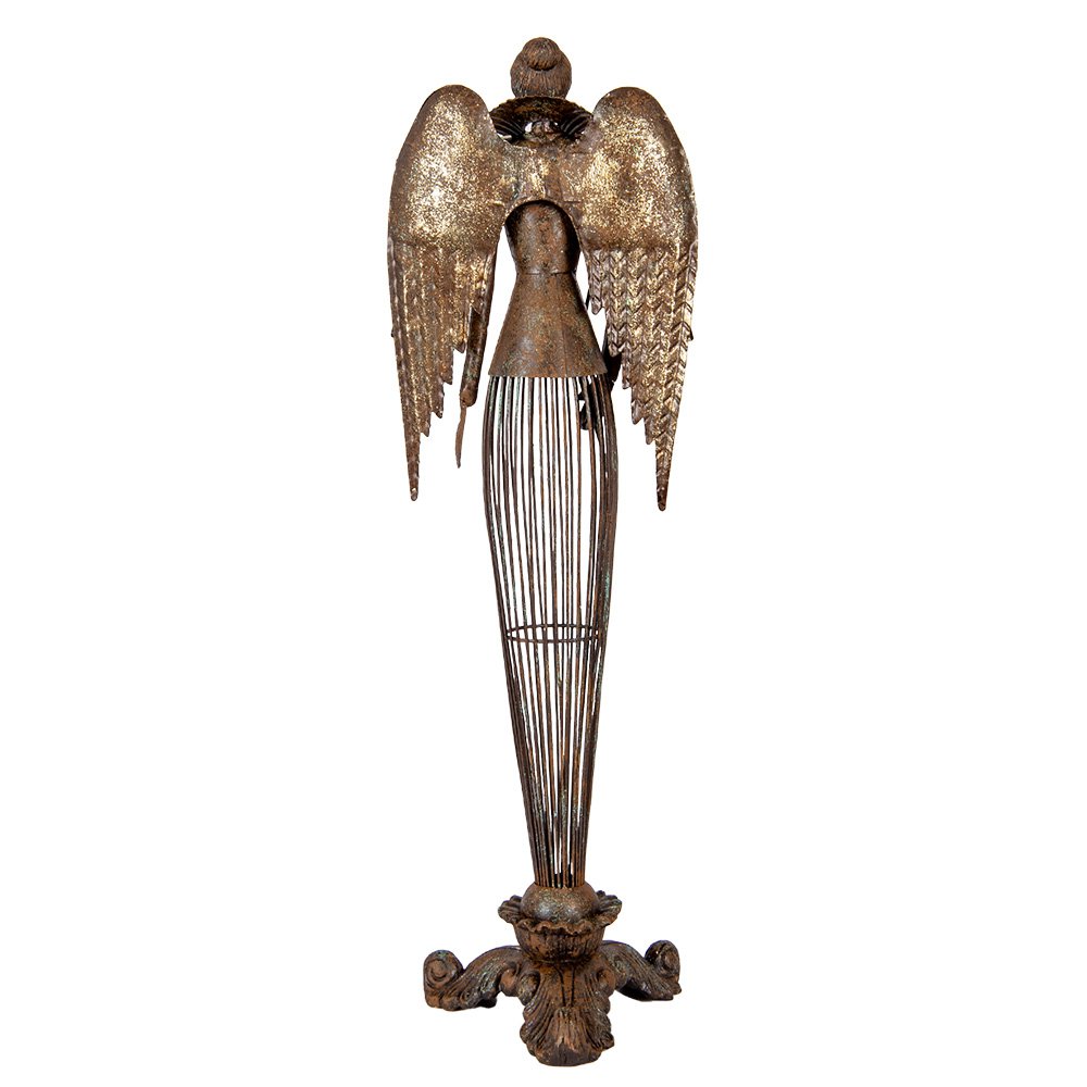 Nagyméretű karácsonyi angyal figura 54 cm – barna
