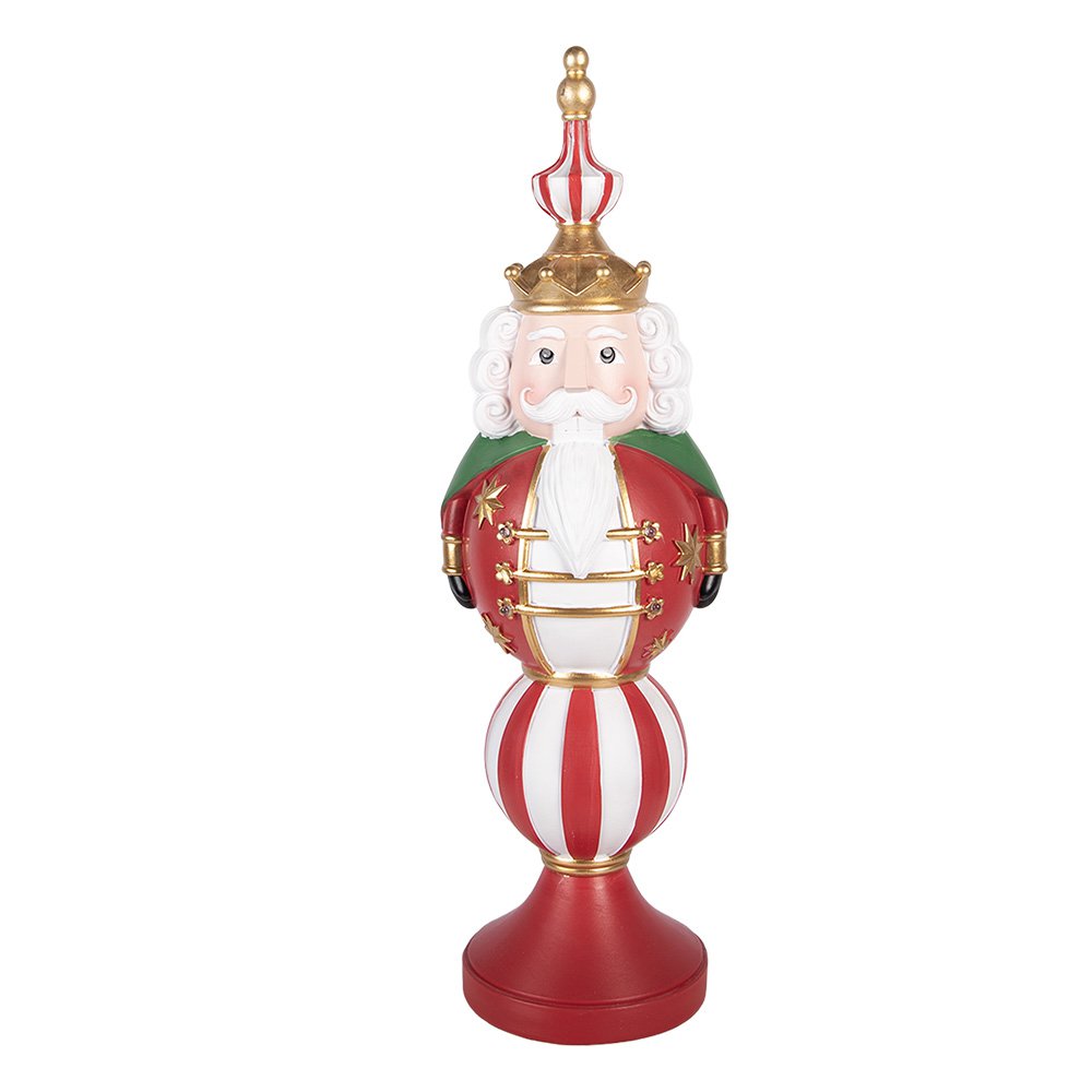 Nagyméretű karácsonyi diótörő figura LED világítással 57 cm – piros