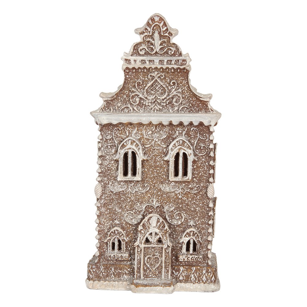Karácsonyi mézeskalács házikó LED világítással – barna