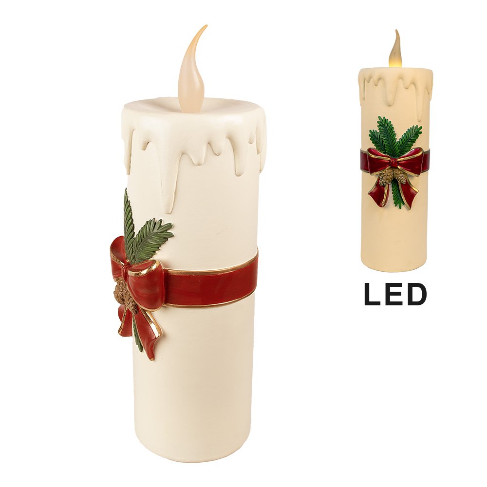 Nagyméretű karácsonyi dekoráció LED világítással 56 cm – fehér