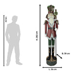 Nagyméretű karácsonyi diótörő figura 202 cm – piros