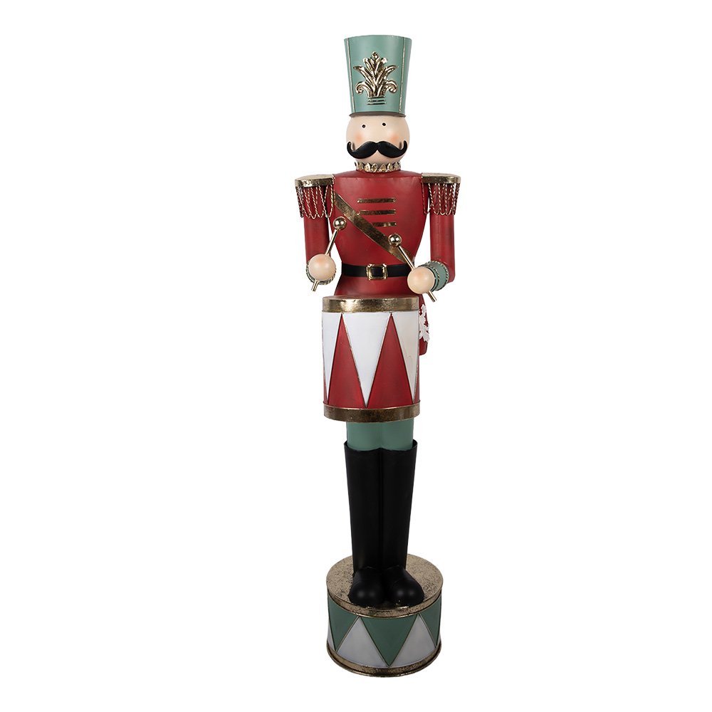 Nagyméretű karácsonyi diótörő figura 121 cm – piros