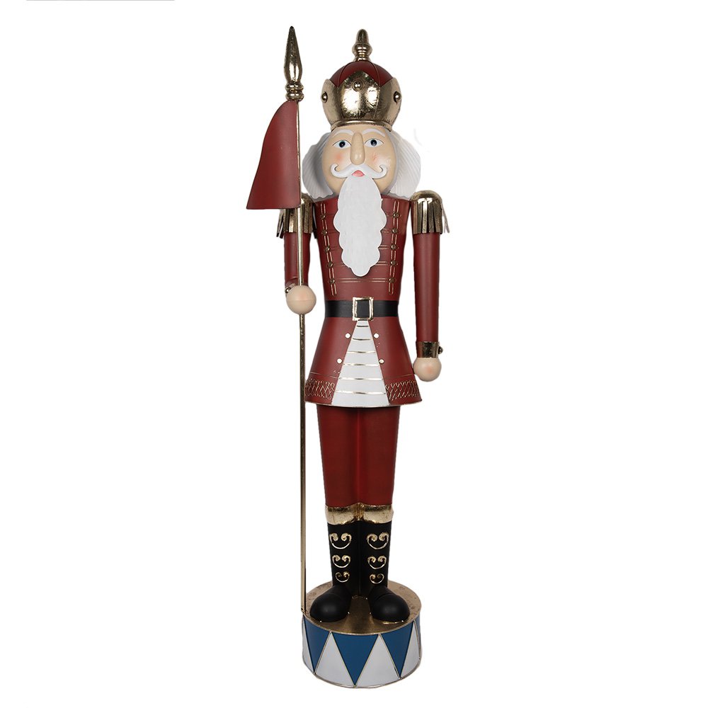 Nagyméretű karácsonyi diótörő figura 203 cm – piros
