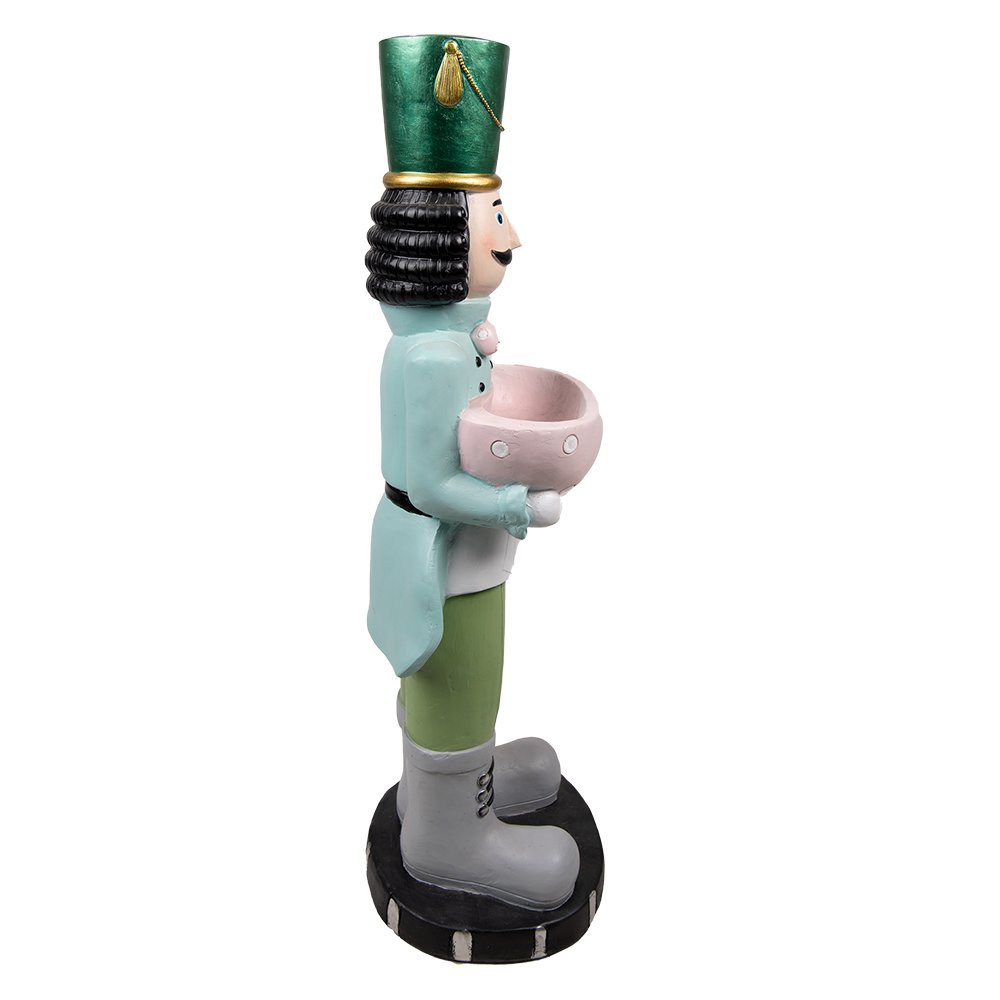 Nagyméretű karácsonyi diótörő figura 79 cm – zöld, kék