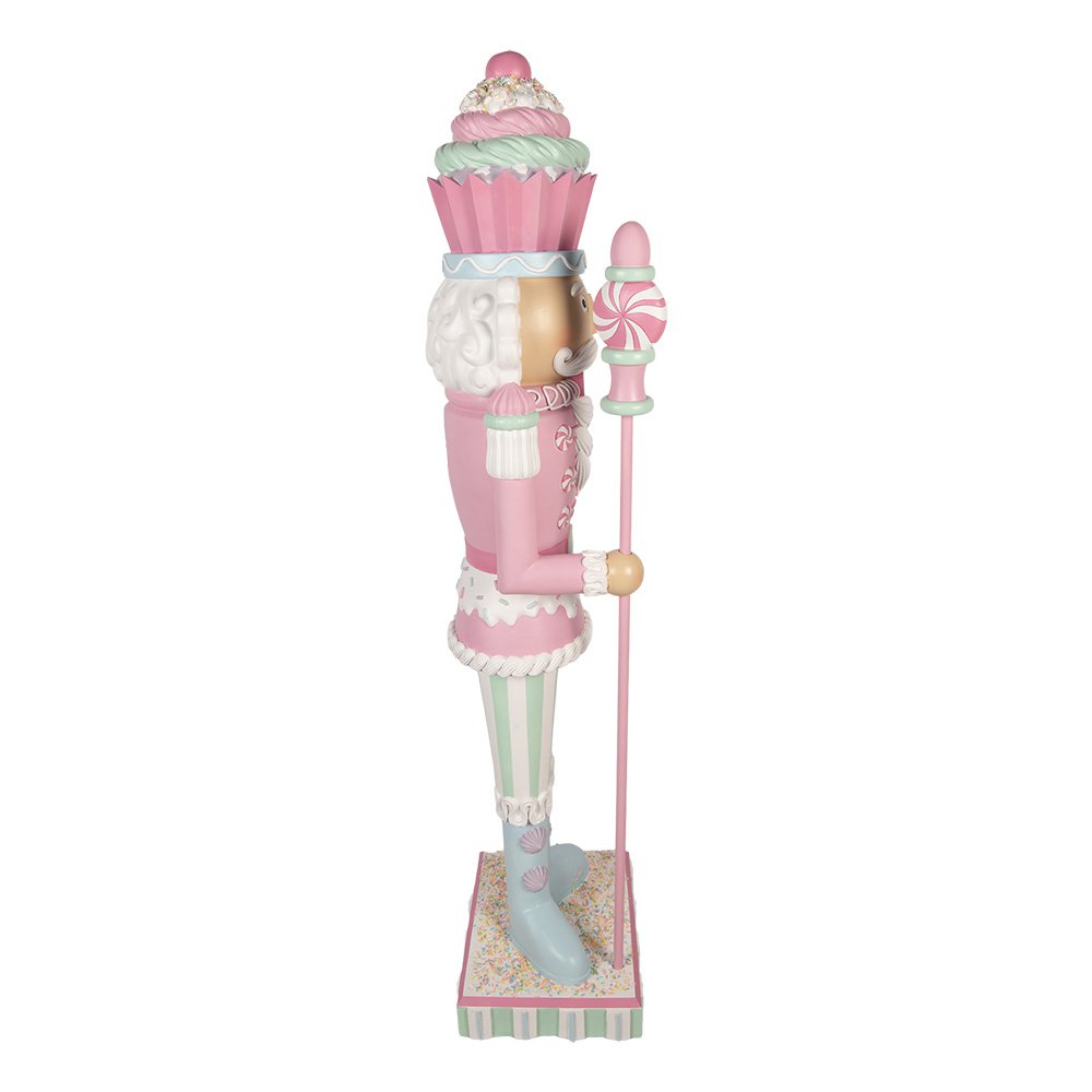 Nagyméretű karácsonyi diótörő figura LED világítással 152 cm – rózsaszín